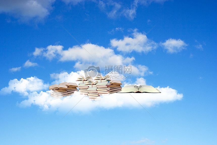 天空中的小书库图片