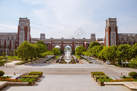 教学楼插画上海华东政法大学教学楼背景