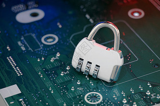 科技感芯片密码锁安全概念图图片
