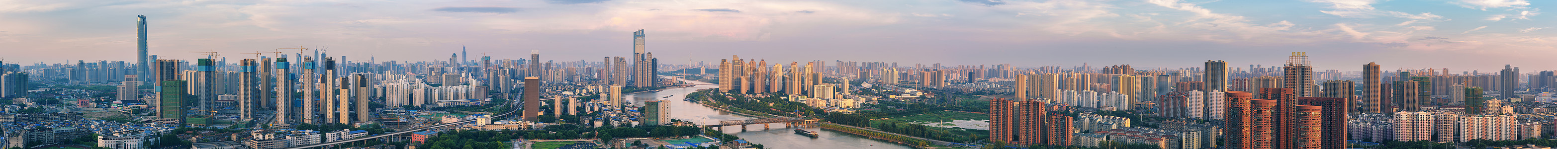 武汉江滩武汉城市风光全景接片背景