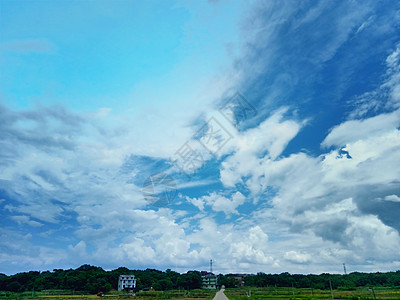 彩虹渐变蓝天白云天空背景