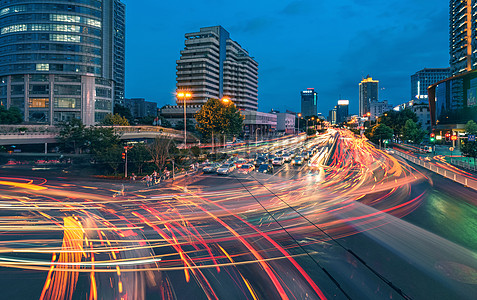 城市交通车流夜景高清图片