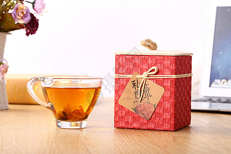茶叶标签窗旁香气菊花茶背景