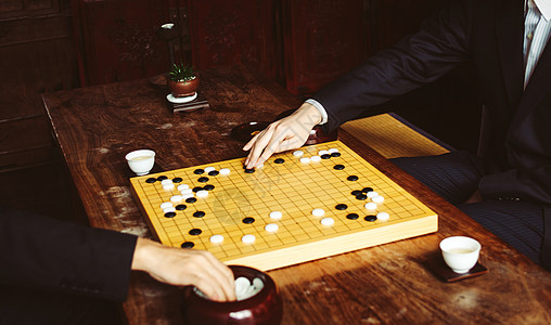 黑棋围棋博弈背景