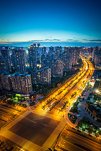 房地产豪华楼盘城市道路夜景背景