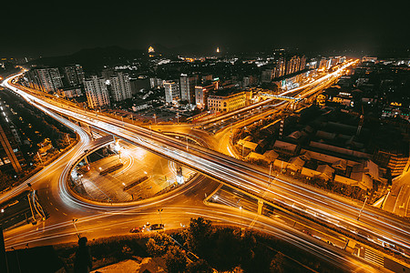 杭州钱江新城城市道路夜景背景