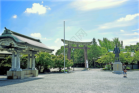 日本著名建筑日本大阪城公园背景