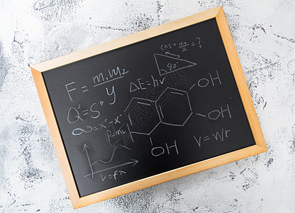 写满公式方程式的黑板背景图片