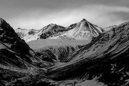 冰川自然景观岗什卡雪山侧峰背景