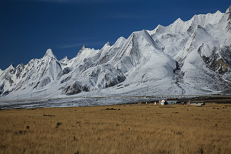 冰川自然景观岗什卡雪山背景