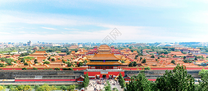 北京故宫建筑全景背景图片