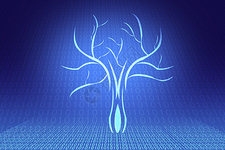 科技树蓝色背景信息树高清图片