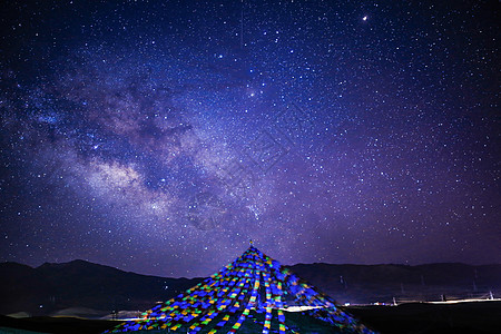 星空物语日月山星空背景