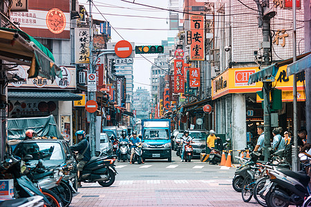 台湾美食街台湾街道背景