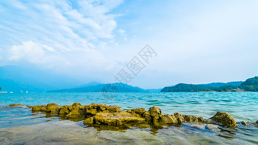 水质清澈台湾日月潭背景