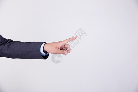 商务男士单手指点击触屏动作手势高清图片