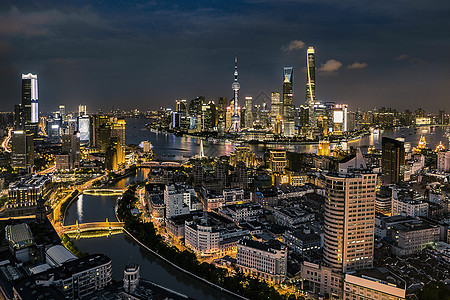 夜上海陆家嘴城市夜景高清图片