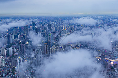 上海风云晨雾低空云高清图片