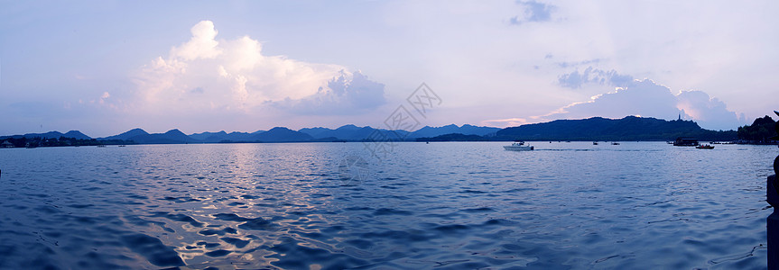 西湖全景图片