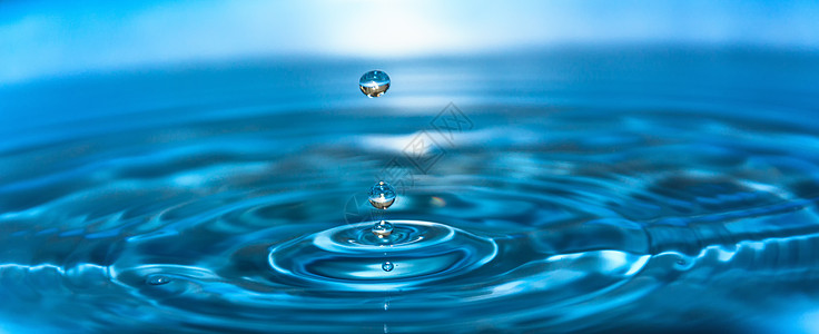 水滴蓝色背景清新高清图片
