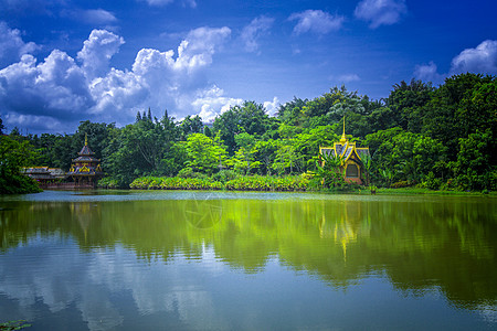 泰国建筑西双版纳曼听公园背景