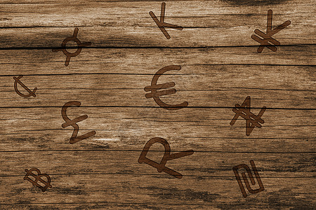 木板上的货币图片
