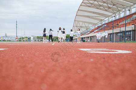 学校体育场校园跑道操场背景