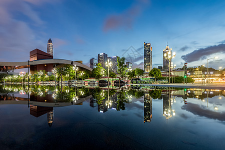 水池景观城市夜景设计图片