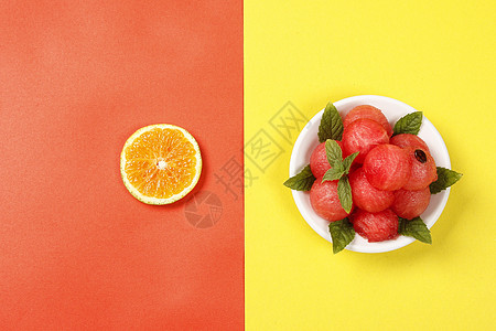 创意水果拍摄西瓜柠檬图片背景