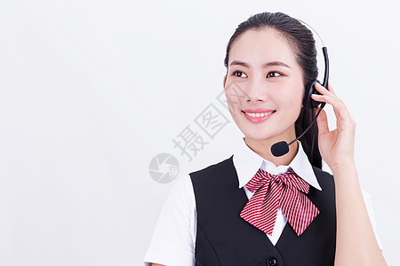 女制服人员职业美女客服接听电话背景