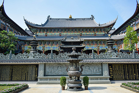 寺庙香炉古建筑寺庙背景