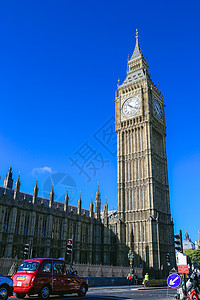 英国伦敦大本钟街景背景图片