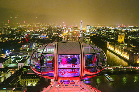 英国城市英国伦敦夜景伦敦眼背景