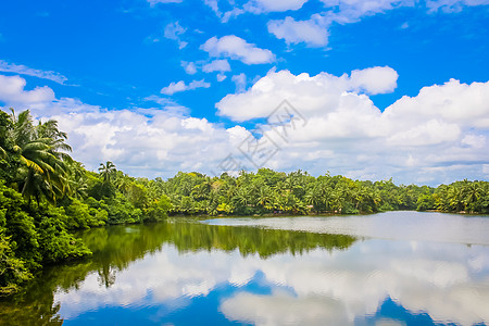 斯里兰卡海边火车湖景风光背景