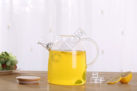 玻璃茶壶柠檬水图片
