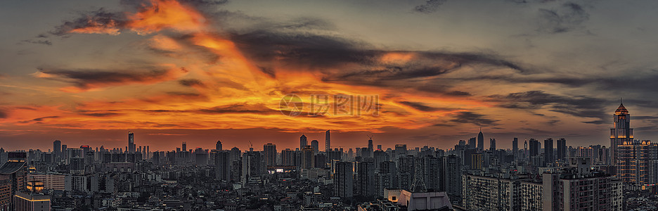 武汉城市高楼夜景图片