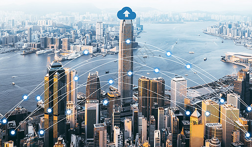 城市定位信息科技共享背景图片