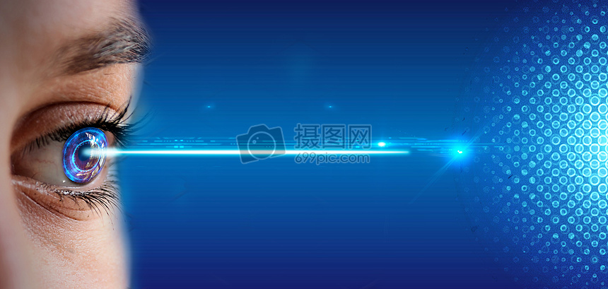 眼镜冒出光特写