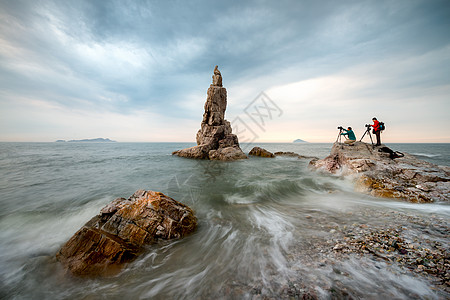 拉丝海浪摄影人背景图片