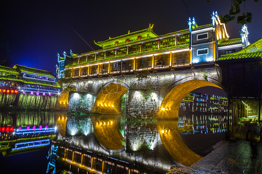 鸿桥夜景图片