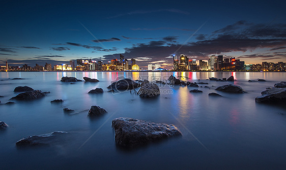 钱江新城夜景城市美景图片