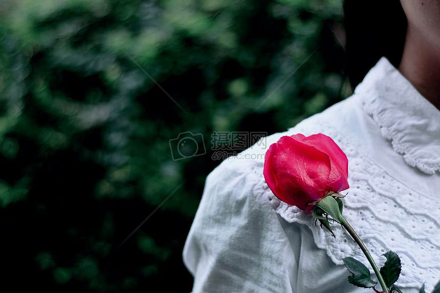 情人节收到玫瑰的女人