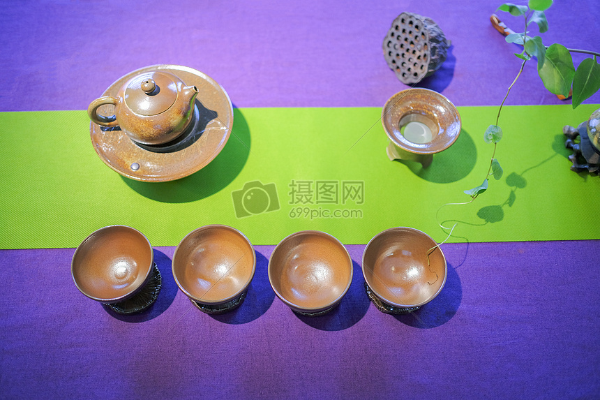 精美陶艺茶具图片