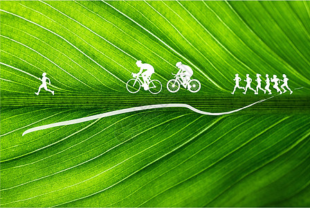 散步绿色生活运动设计图片