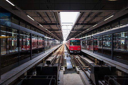 名古屋机场的换乘地铁背景