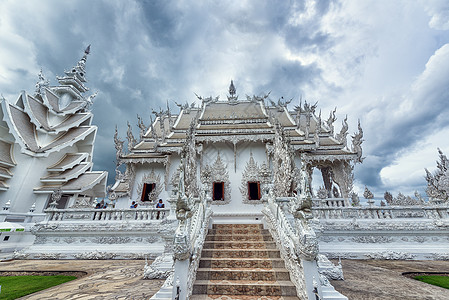泰国神殿寺泰国清莱白庙灵光寺背景