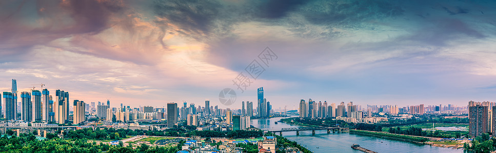 武汉汉江武汉城市风光汉水两岸背景