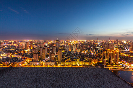 老楼天津建筑城市夜景背景