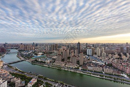 天津海河俯瞰河水高清图片