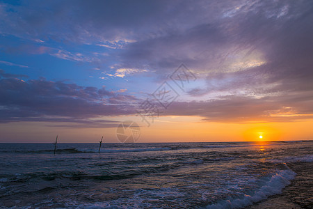 大海落日海边日落美景背景